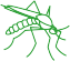 Pest control icon with a diagonal line through a bug.