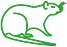 Pest control icon with a rodent illustration.