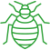 Pest control icon with an insect silhouette.